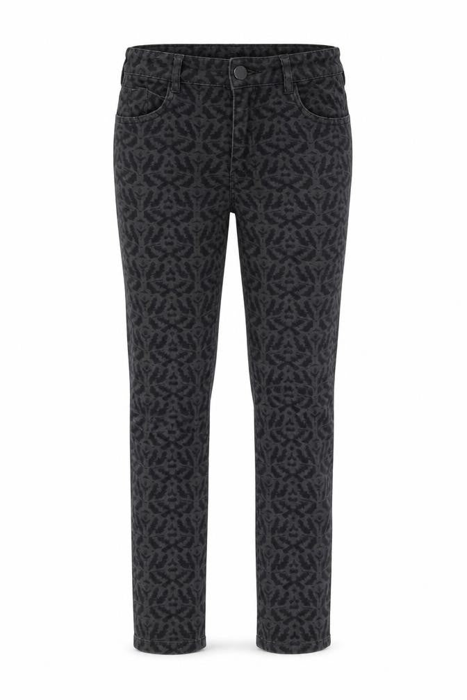 DPAM Girls Grey Geometric Cotton Skinny Jeans Size 12 Years Regular Zip