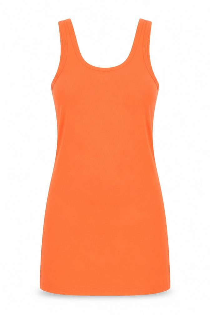 River Island Womens Orange Polyester Basic Tank Size 8 Scoop Neck