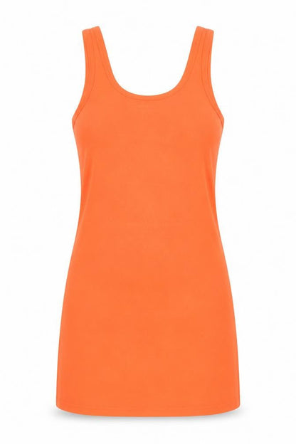 River Island Womens Orange Polyester Basic Tank Size 8 Scoop Neck
