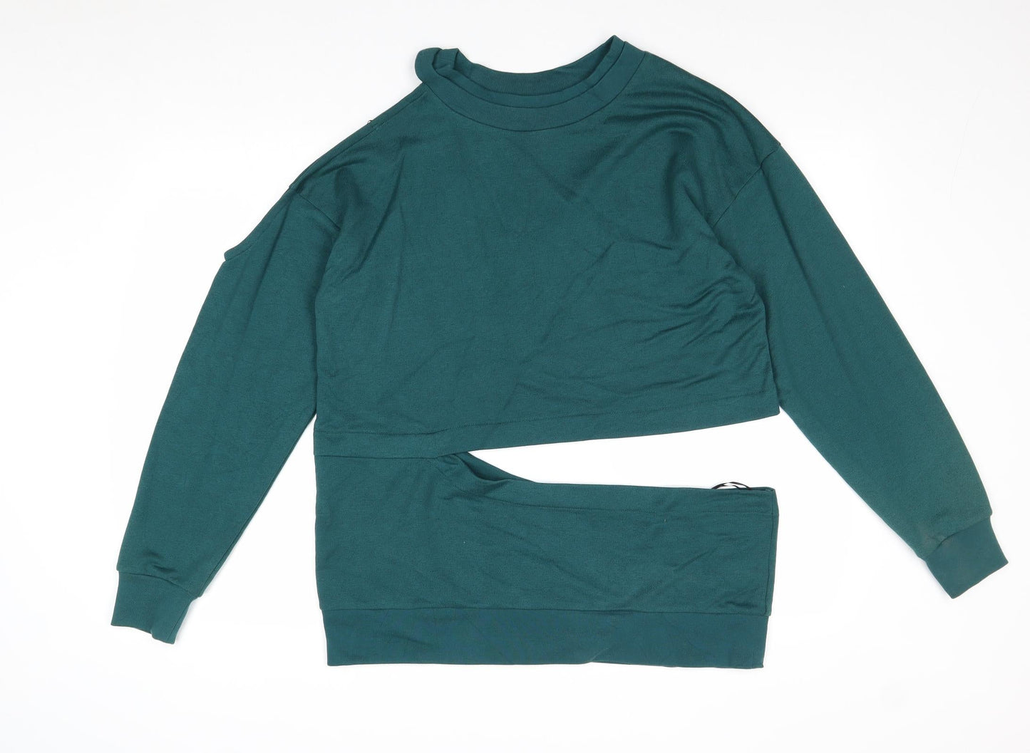 Topshop Womens Green Polyester Pullover Sweatshirt Size 10 Pullover - Cut Out