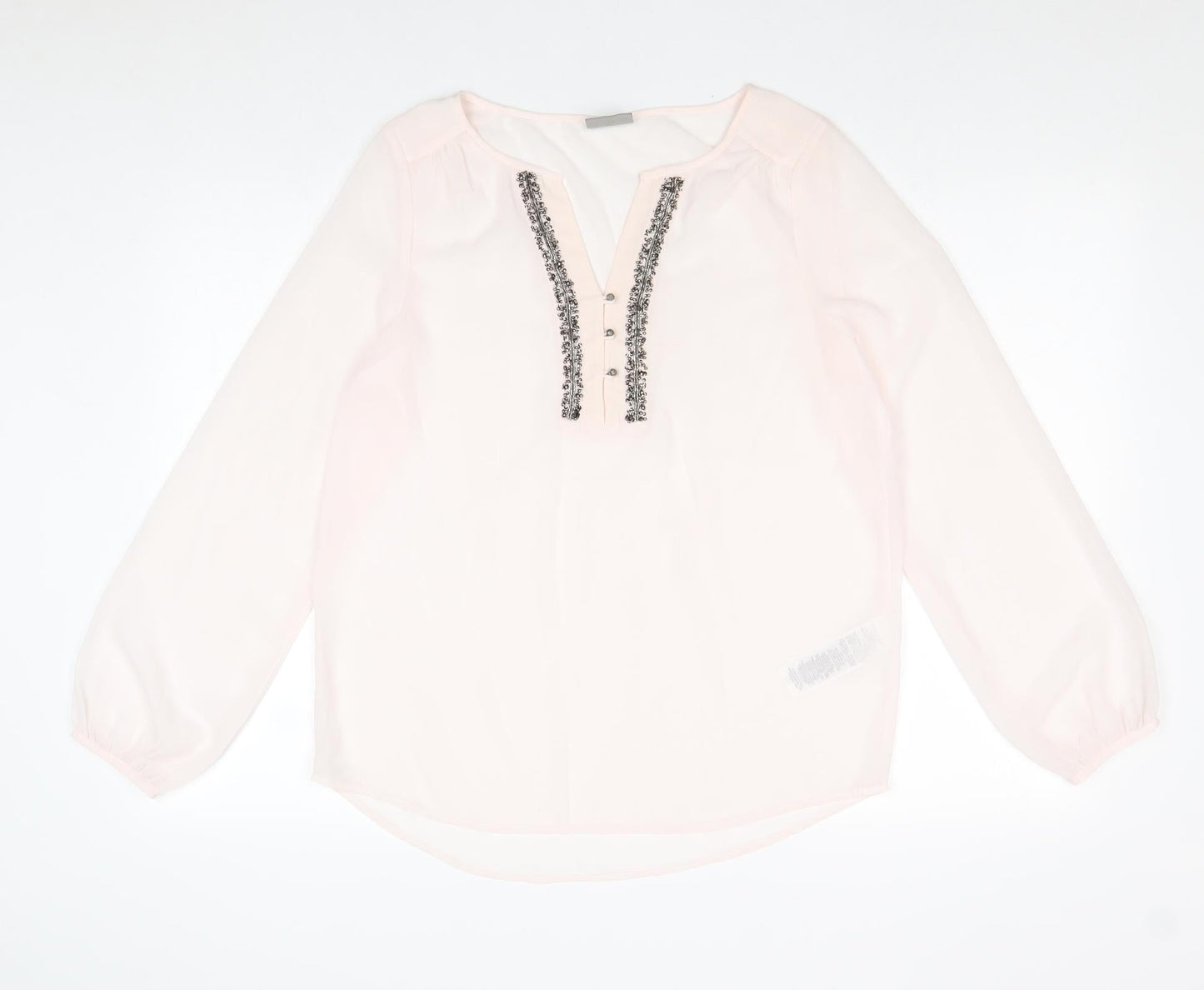 Vera Moda Womens Pink Polyester Basic Blouse Size S V-Neck