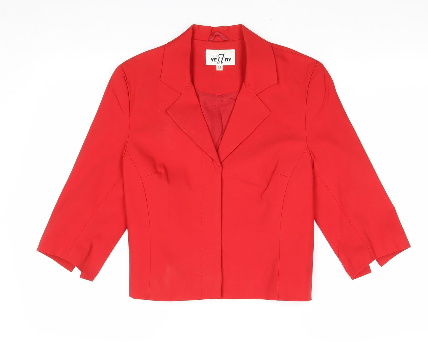 Vestry Womens Red Jacket Blazer Size 14 Button