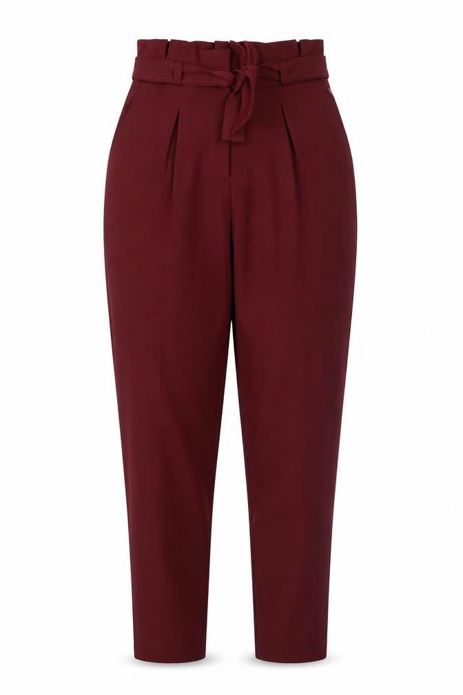 New Look Womens Red Polyester Trousers Size 8 Regular Zip