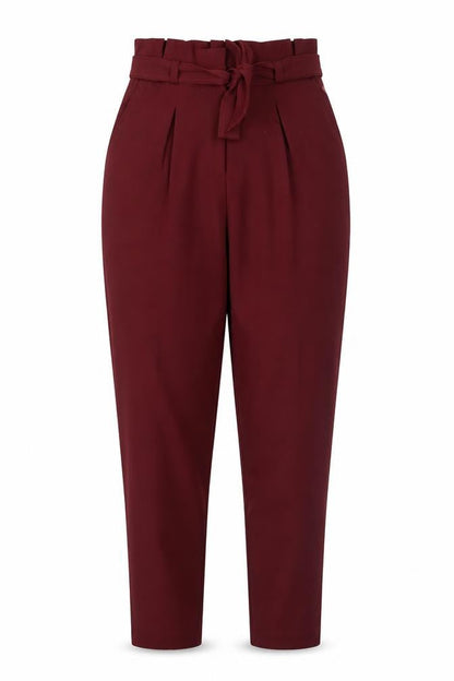 New Look Womens Red Polyester Trousers Size 8 Regular Zip