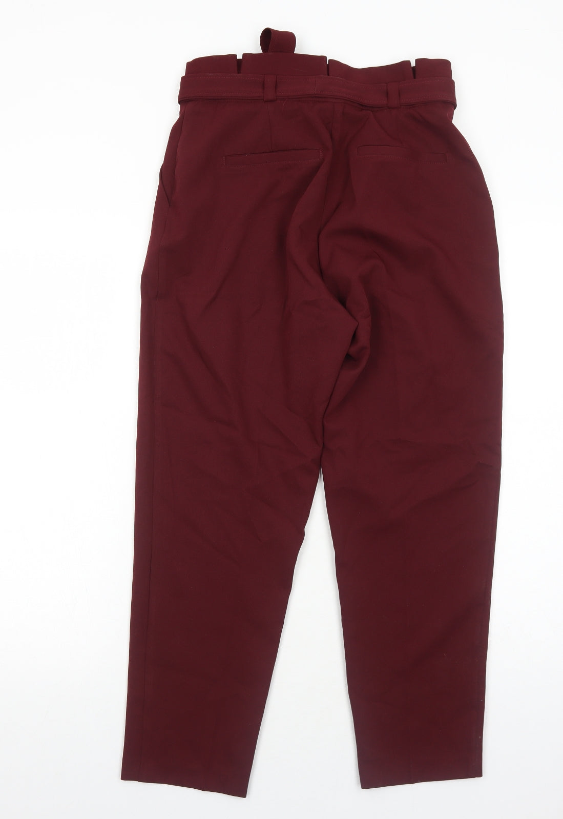 New Look Womens Red Polyester Trousers Size 8 Regular Zip