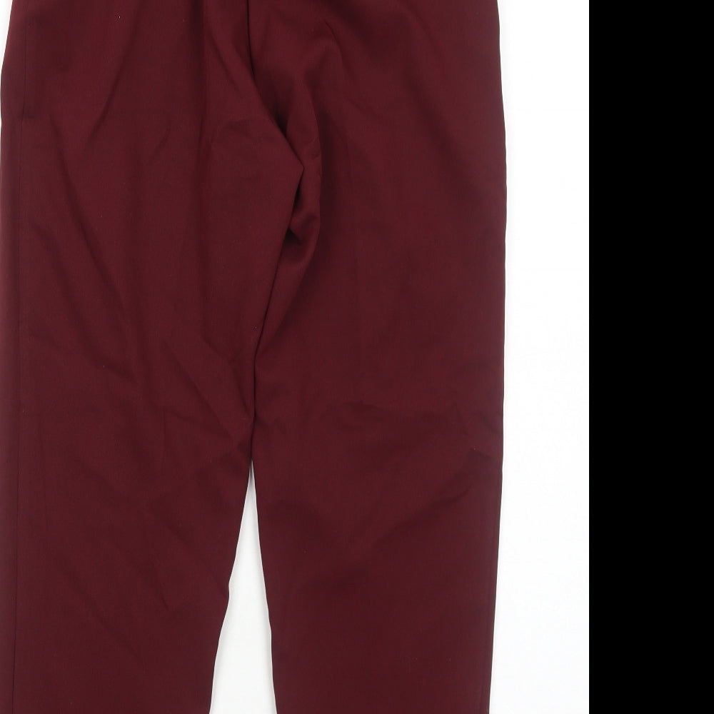 New Look Womens Red Polyester Trousers Size 8 Regular Zip
