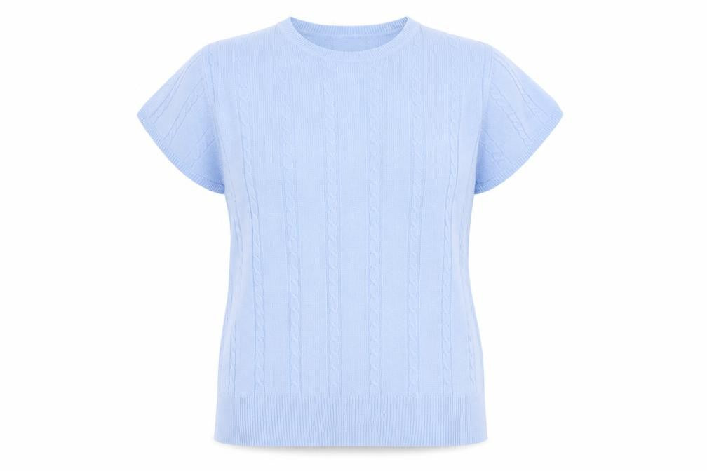 Andre De Brett Womens Blue Round Neck Acrylic Pullover Jumper Size 14 Pullover