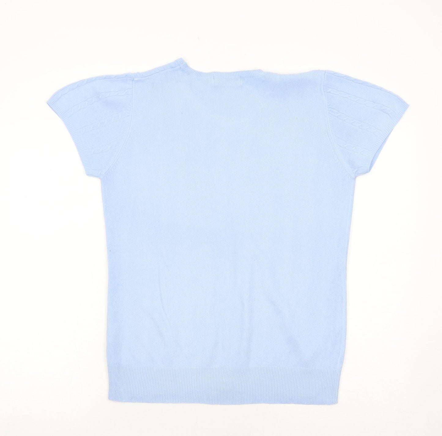 Andre De Brett Womens Blue Round Neck Acrylic Pullover Jumper Size 14 Pullover