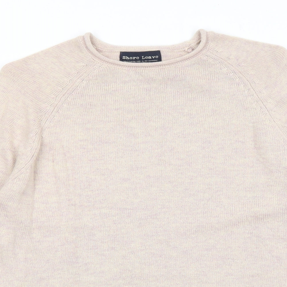 Shore Leave Womens Pink Round Neck Polyester Pullover Jumper Size S