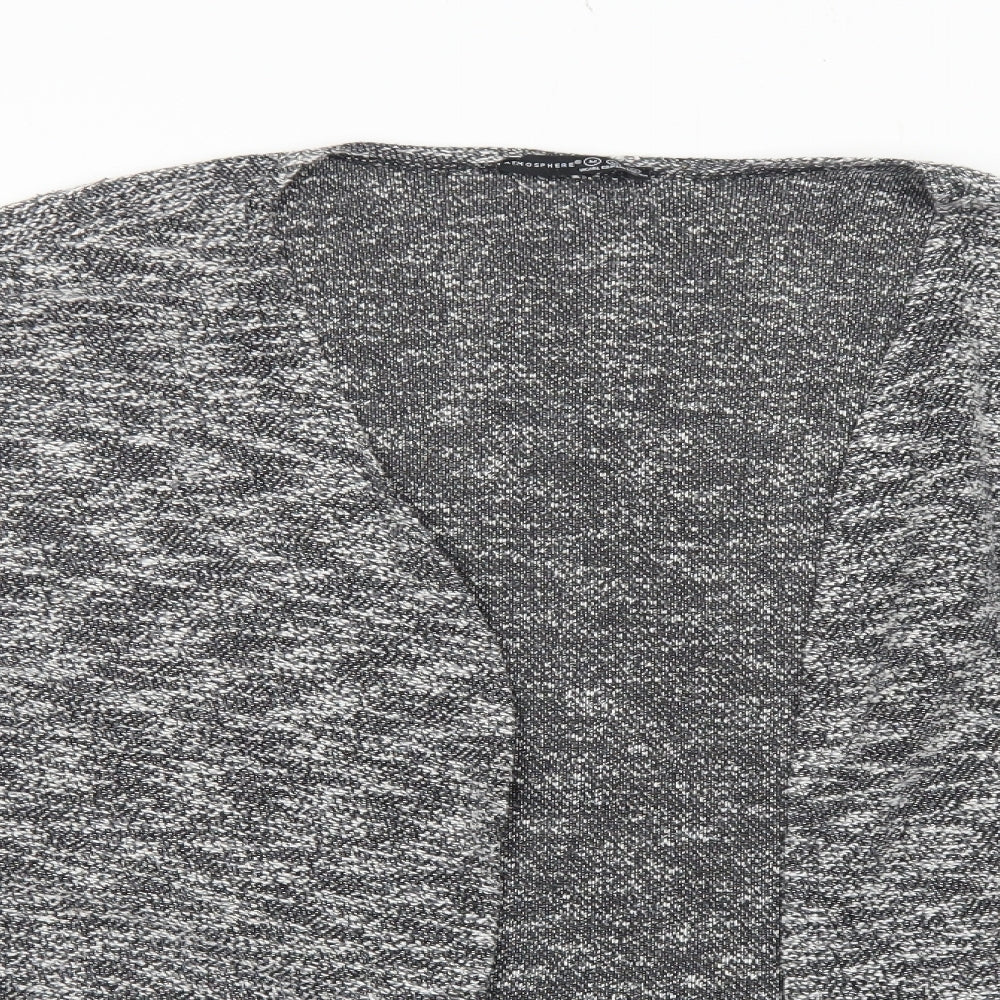 Atmosphere Womens Grey V-Neck Cotton Cardigan Jumper Size M