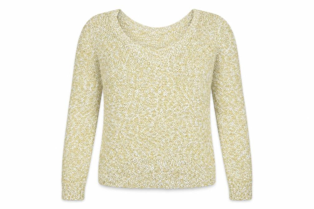 VILA Womens Yellow Scoop Neck Polyester Pullover Jumper Size S