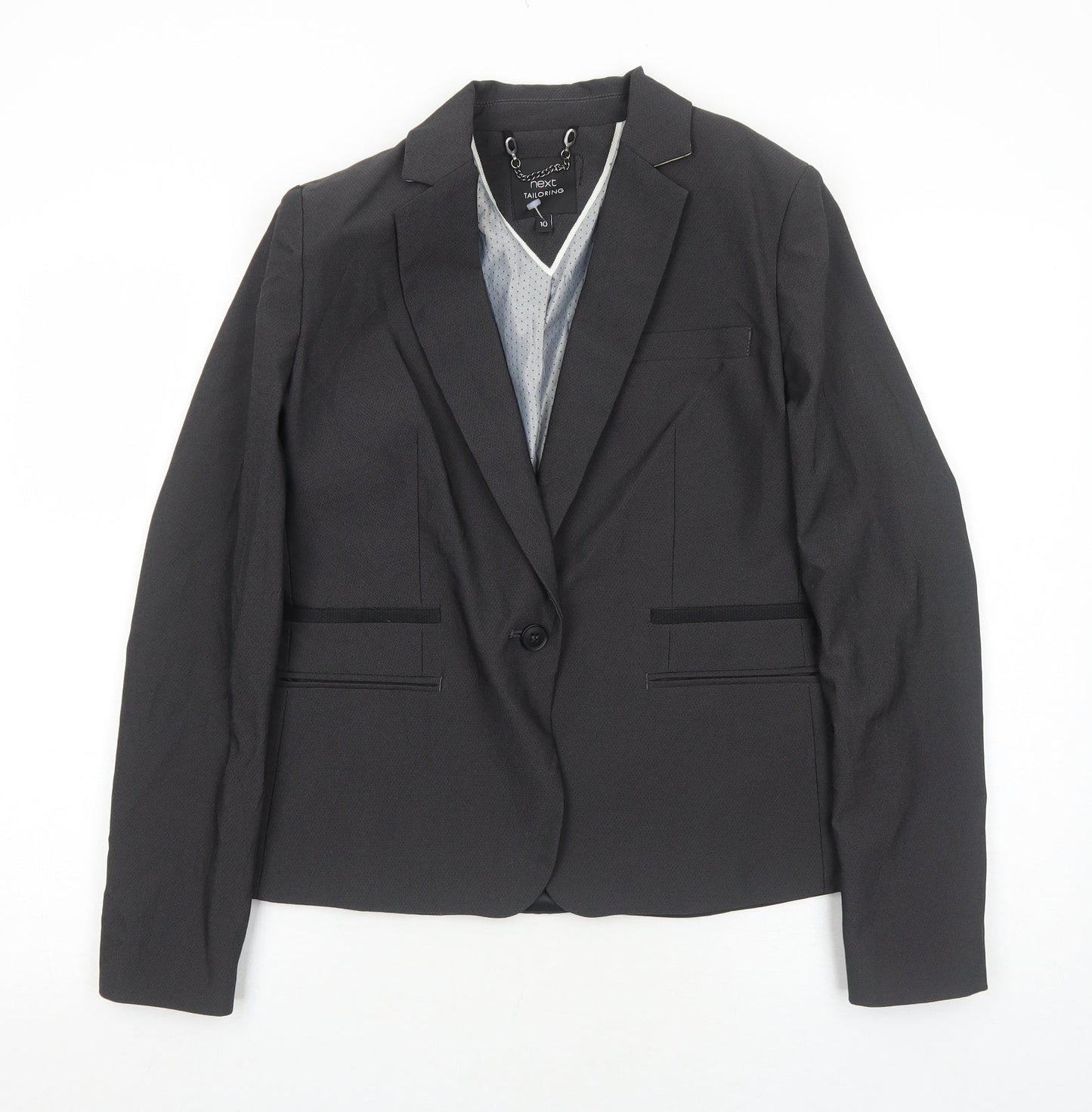NEXT Womens Grey Polyester Jacket Suit Jacket Size 10