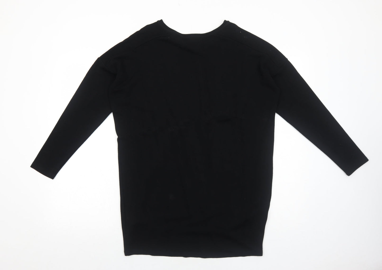 Topshop Womens Black Viscose Basic T-Shirt Size 10 Round Neck