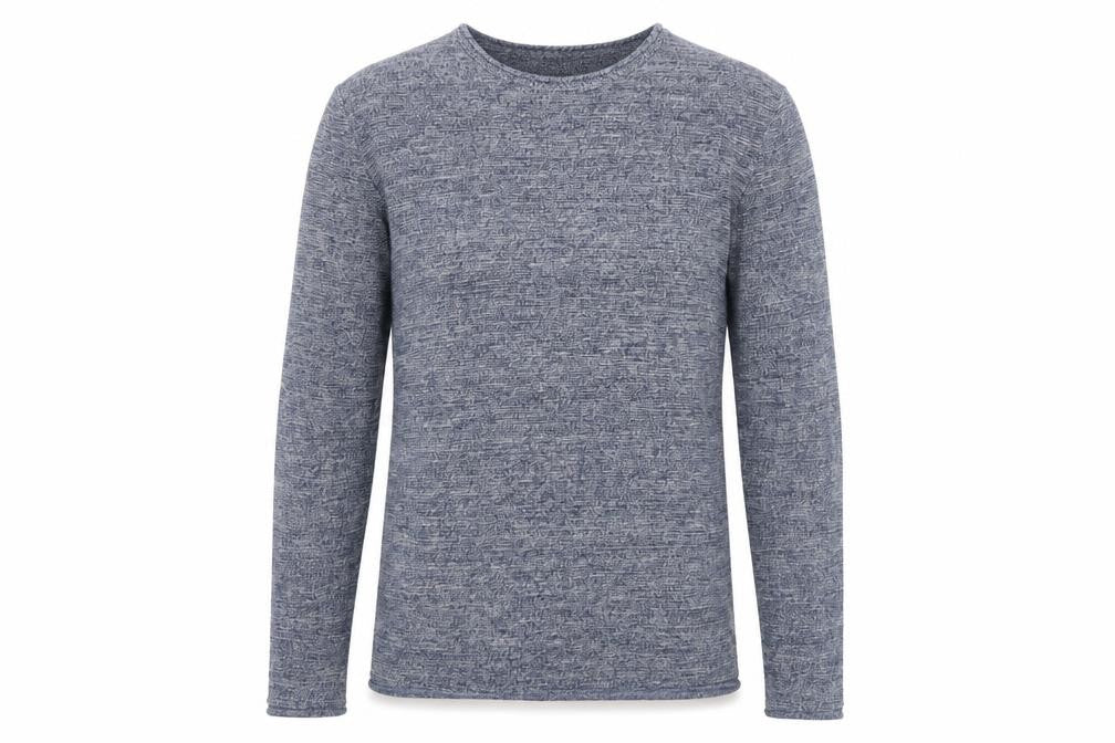 H&M Mens Blue Round Neck Acrylic Pullover Jumper Size S Long Sleeve