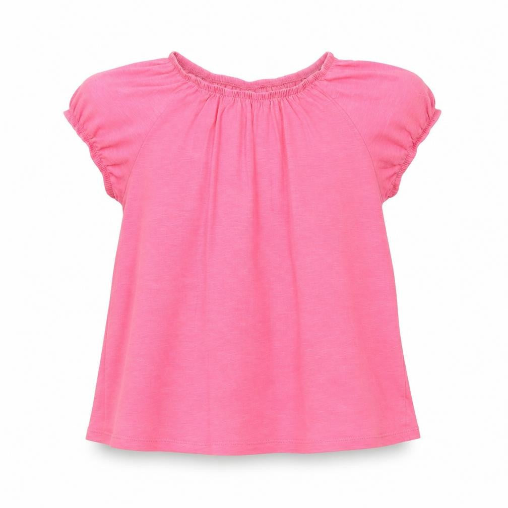 H&M Girls Pink Cotton Basic Blouse Size 9-10 Years Round Neck Pullover