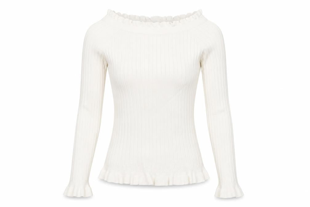 Miss Selfridge Womens Ivory Boat Neck Viscose Pullover Jumper Size 8 Pullover