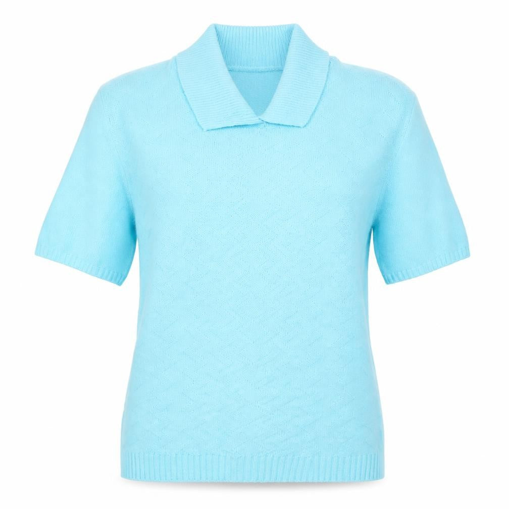 Choice Collection Womens Blue Collared Acrylic Pullover Jumper Size S Pullover