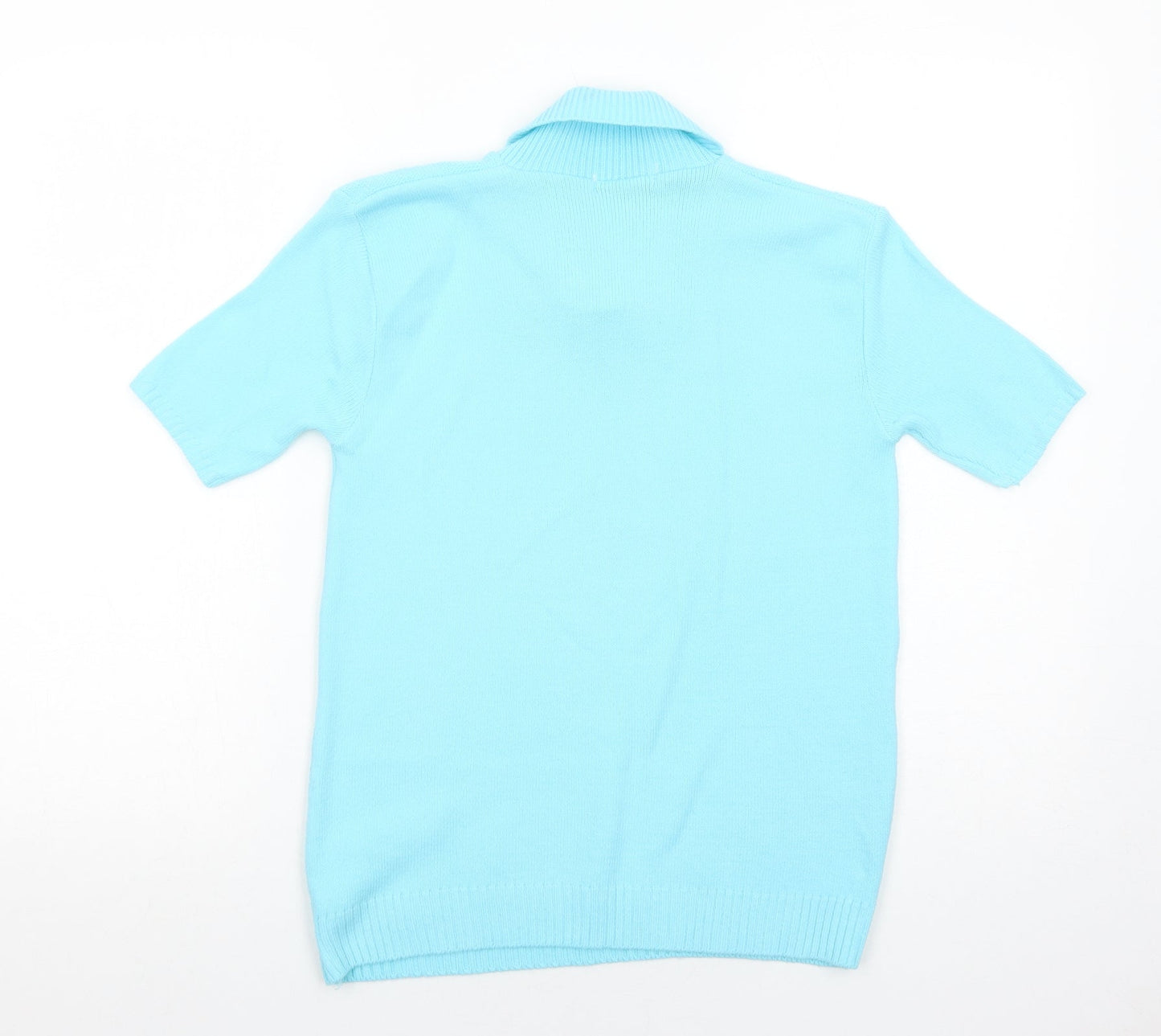 Choice Collection Womens Blue Collared Acrylic Pullover Jumper Size S Pullover