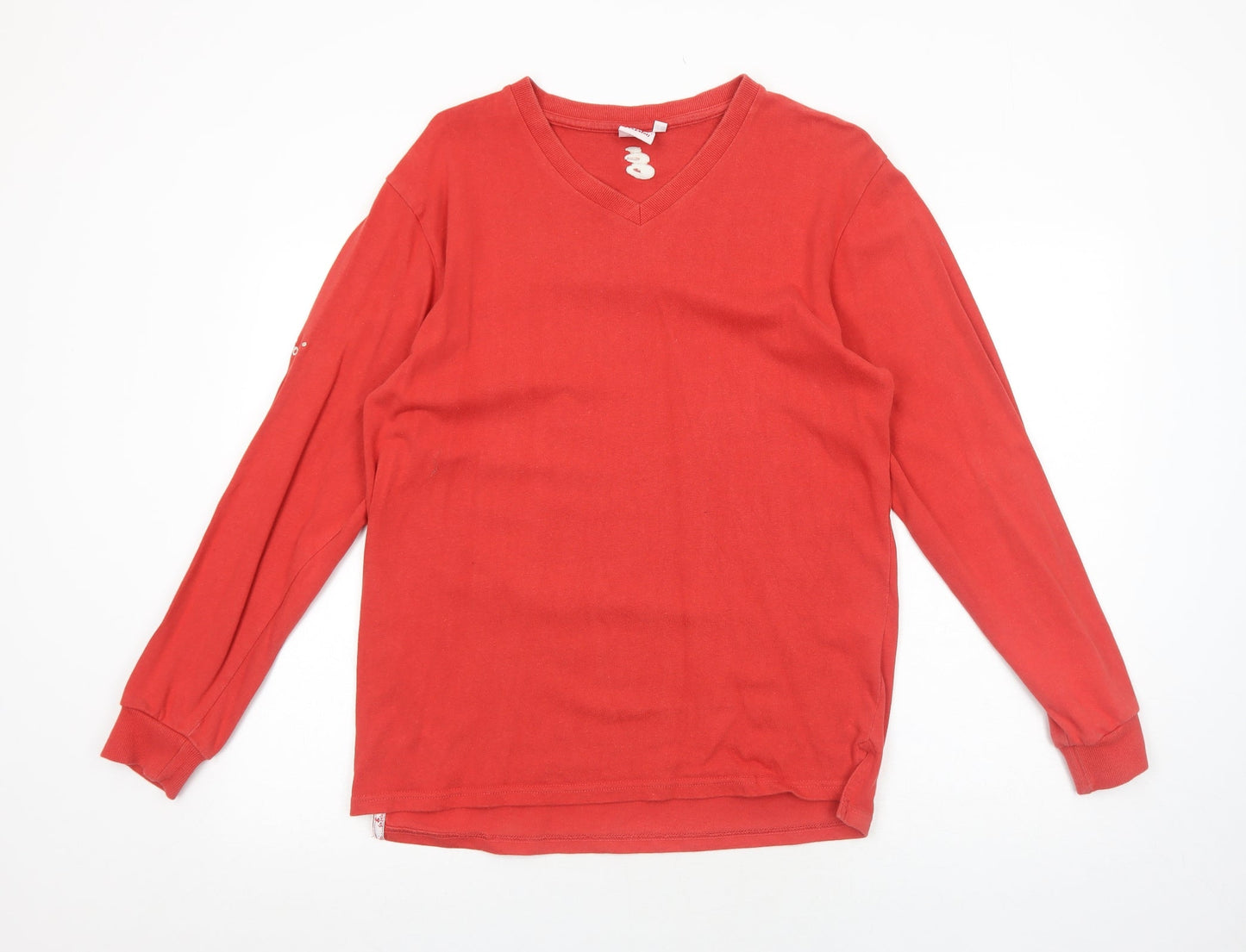 Sensatori Mens Red Cotton Pullover Sweatshirt Size L