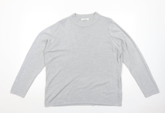 Marks and Spencer Womens Grey Round Neck Acrylic Pullover Jumper Size 18