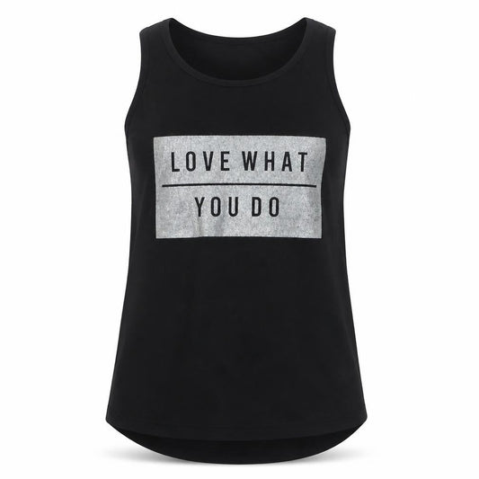Young Dimension Girls Black Polyester Basic Tank Size 8-9 Years Round Neck Pullover - Love What You DO