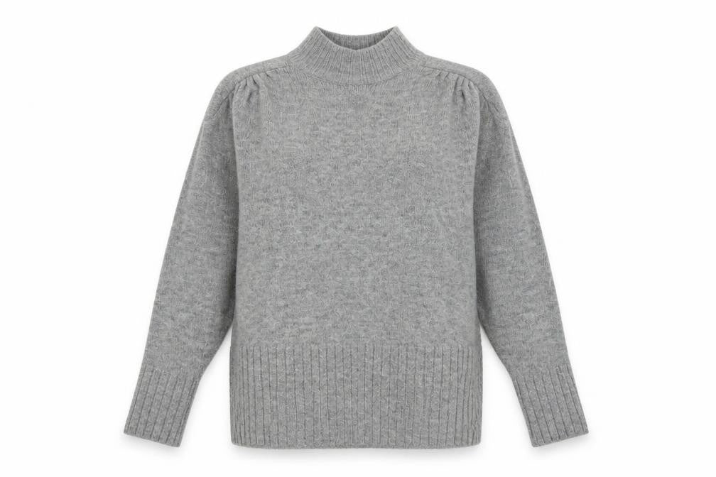 George Womens Grey High Neck Acrylic Pullover Jumper Size S