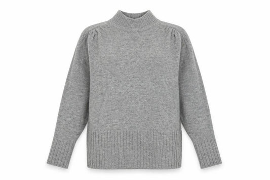 George Womens Grey High Neck Acrylic Pullover Jumper Size S