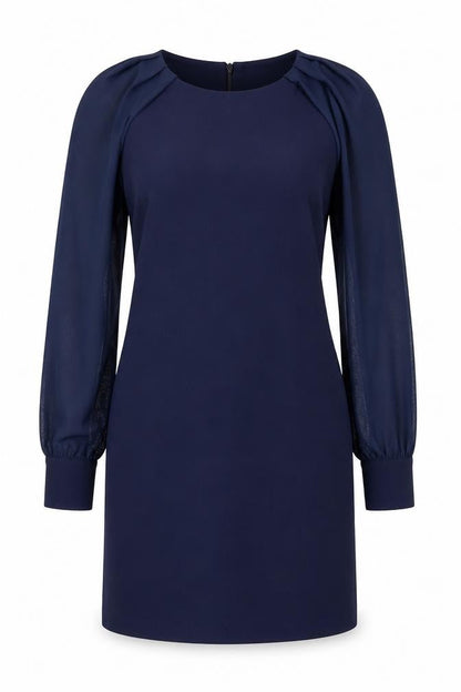 Next Womens Blue Polyester Shift Size 6 Round Neck Button
