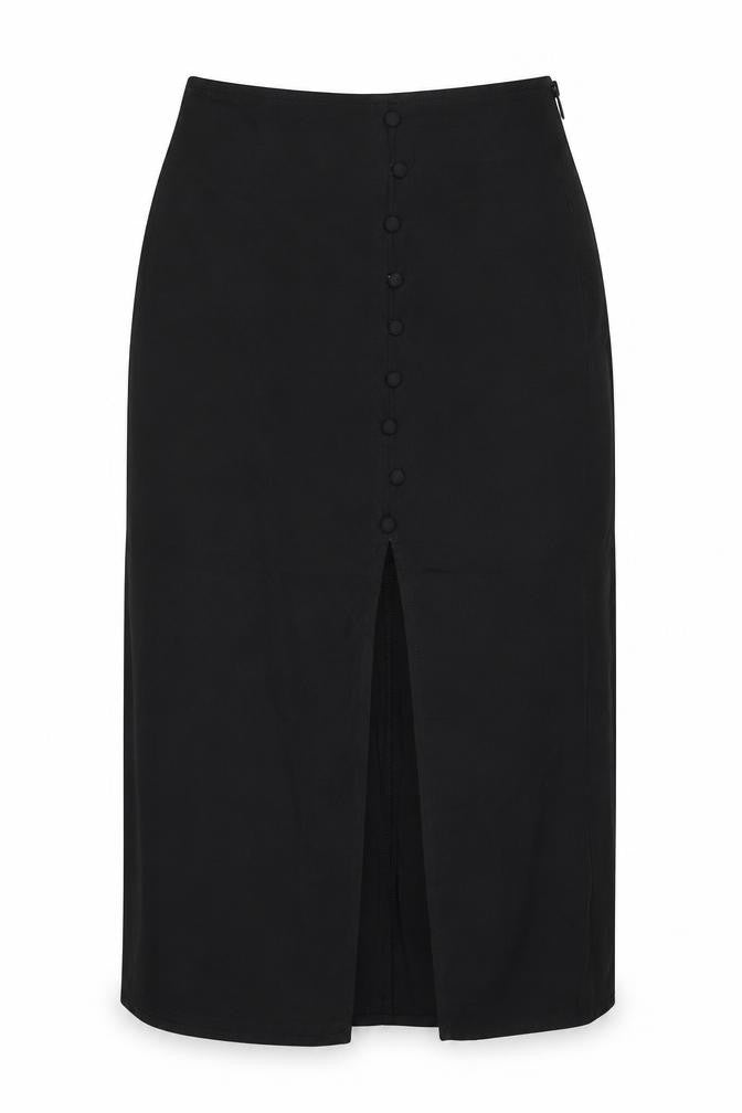 Divided by H&M Womens Black Polyester A-Line Skirt Size 8 Zip