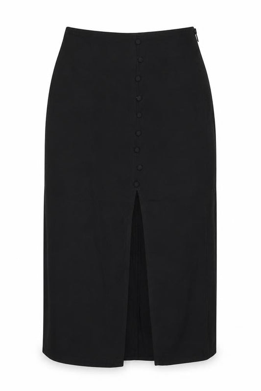 Divided by H&M Womens Black Polyester A-Line Skirt Size 8 Zip