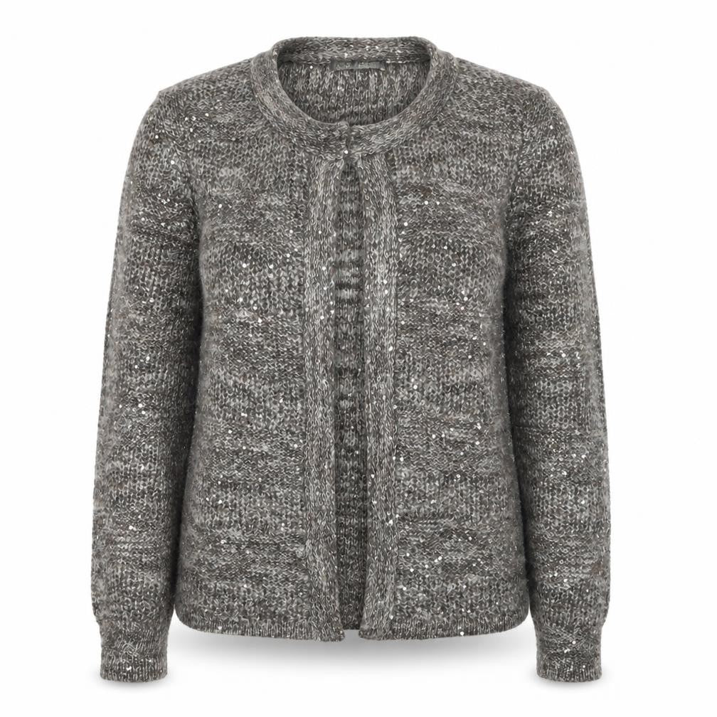 Marks & Spencer Womens Grey Round Neck Polyester Cardigan Jumper Size 12