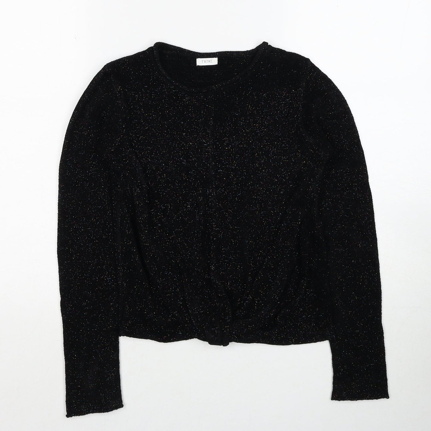 NEXT Girls Black Round Neck Viscose Pullover Jumper Size 10 Years Pullover