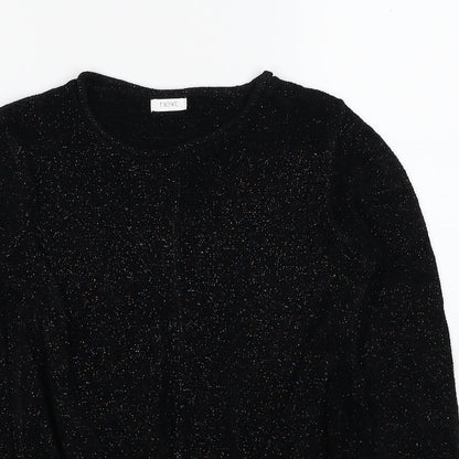 Next Girls Black Round Neck Viscose Pullover Jumper Size 10 Years Pullover