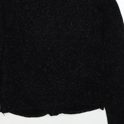 Next Girls Black Round Neck Viscose Pullover Jumper Size 10 Years Pullover
