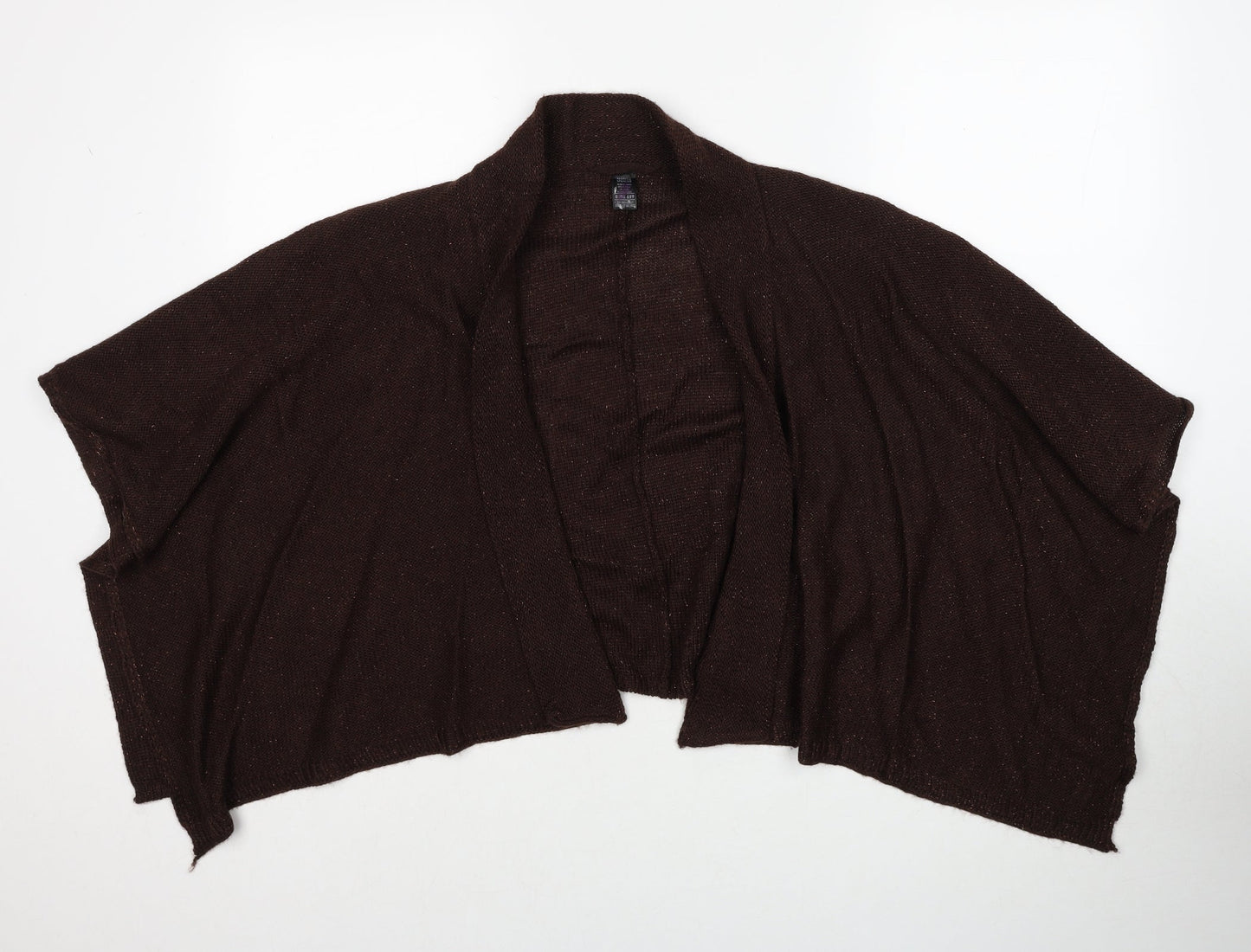 Marks and Spencer Womens Brown V-Neck Acrylic Cardigan Jumper One Size