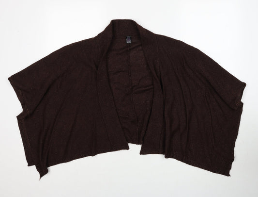 Marks and Spencer Womens Brown V-Neck Acrylic Cardigan Jumper One Size