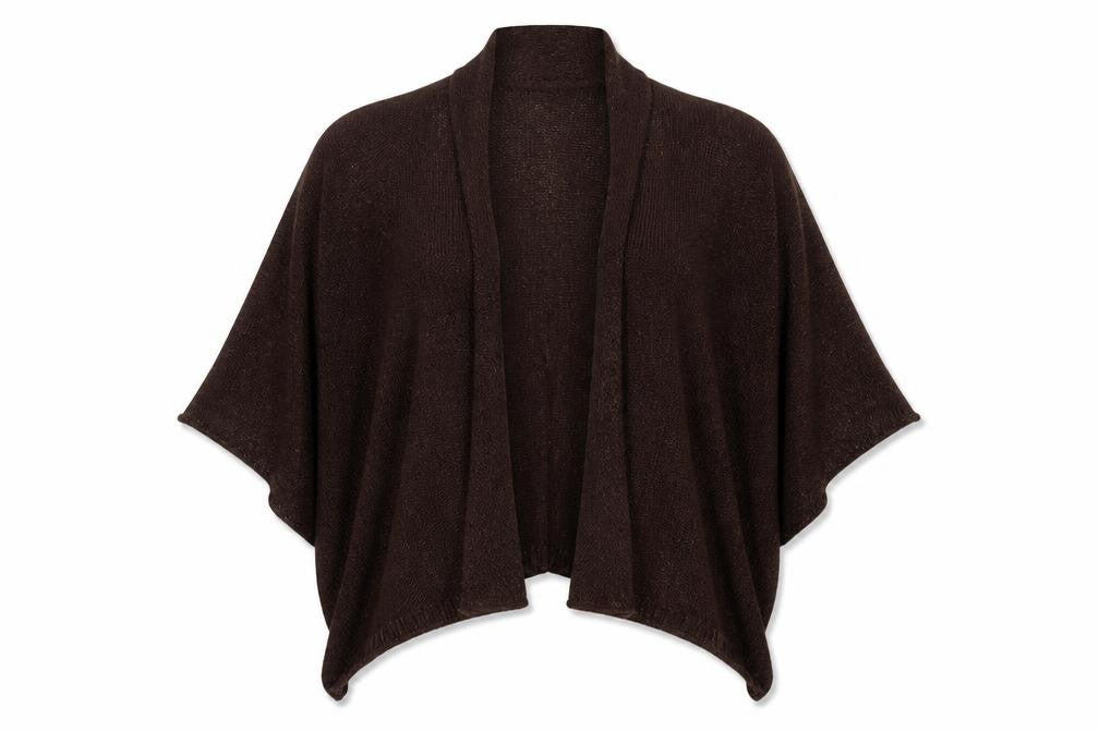 Marks & Spencer Womens Brown V-Neck Acrylic Cardigan Jumper One Size