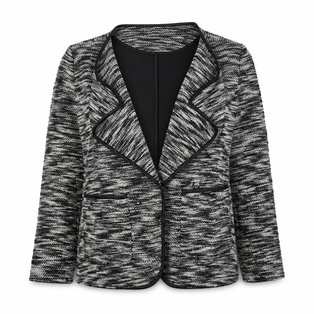 George Womens Black Geometric Jacket Blazer Size 12