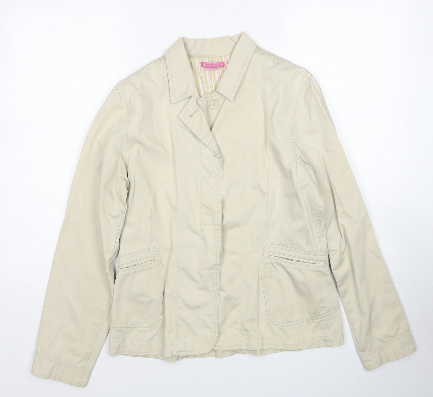 Eiussa Womens Beige Jacket Size L Button