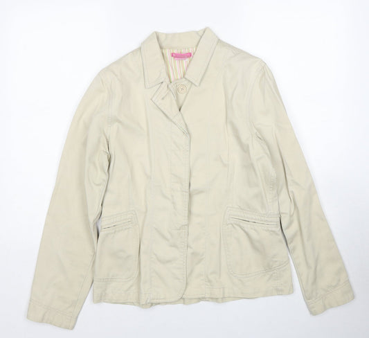 Eiussa Womens Beige Jacket Size L Button