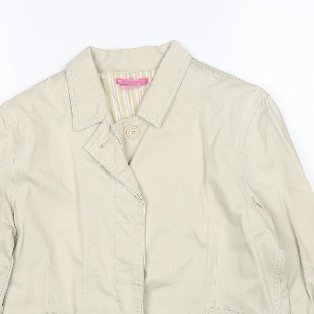Eiussa Womens Beige Jacket Size L Button