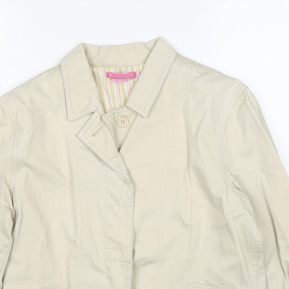 Eiussa Womens Beige Jacket Size L Button