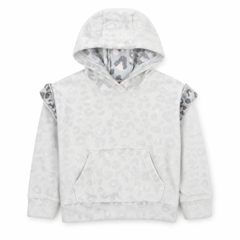 Matalan Girls Grey Geometric Polyester Pullover Hoodie Size 4 Years Pullover