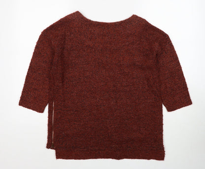 Next Womens Red Round Neck Acrylic Pullover Jumper Size 12