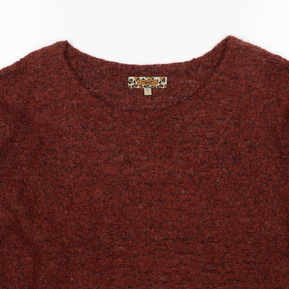 Next Womens Red Round Neck Acrylic Pullover Jumper Size 12