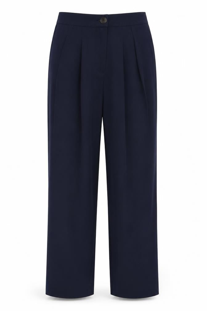 Very Womens Blue Viscose Trousers Size 10 Regular Zip