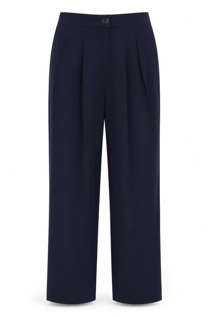 Very Womens Blue Viscose Trousers Size 10 Regular Zip