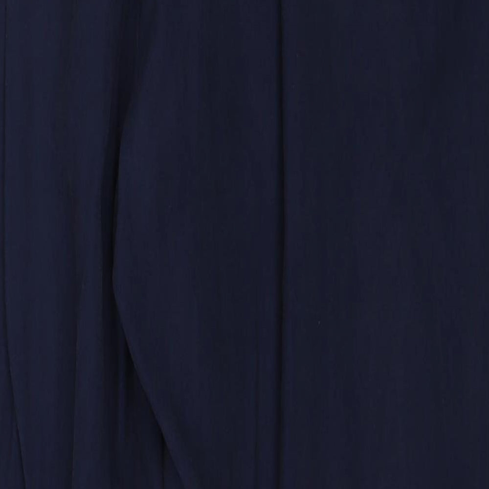 Very Womens Blue Viscose Trousers Size 10 Regular Zip
