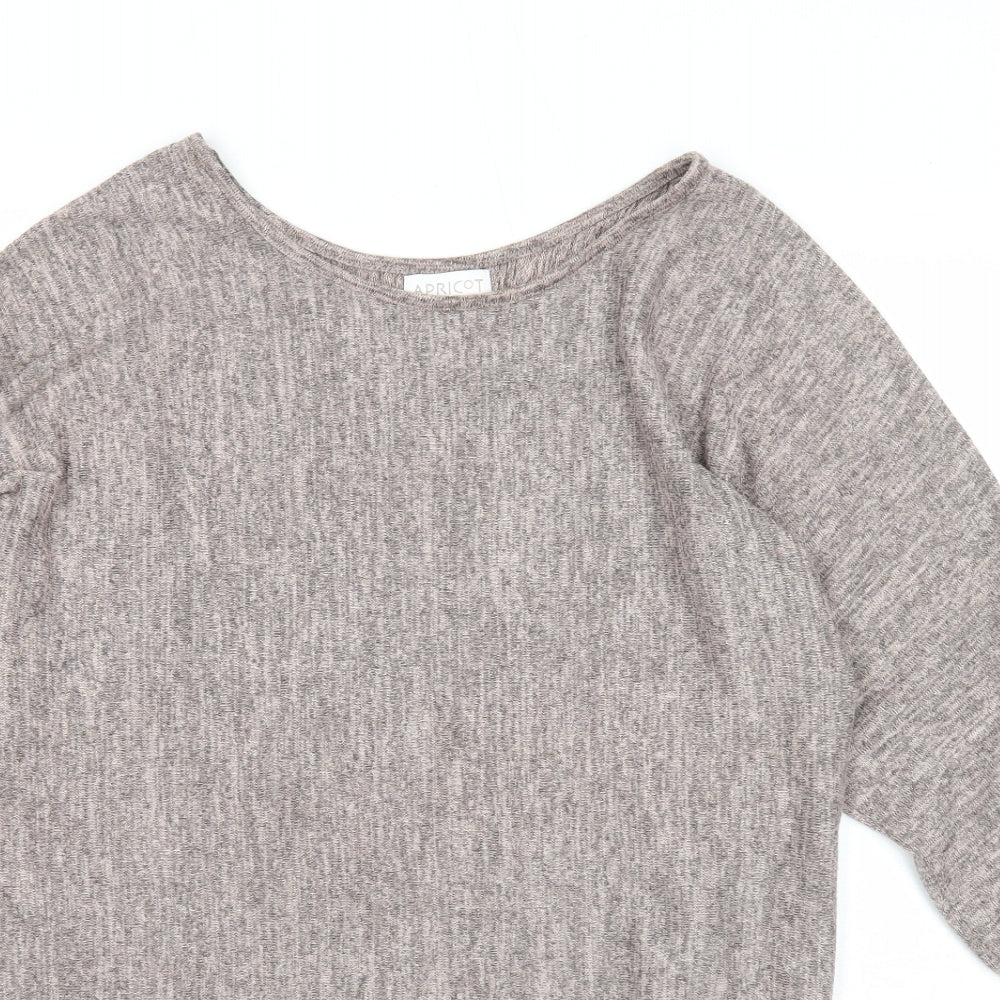 Apricot Womens Grey Scoop Neck Acrylic Pullover Jumper Size 10