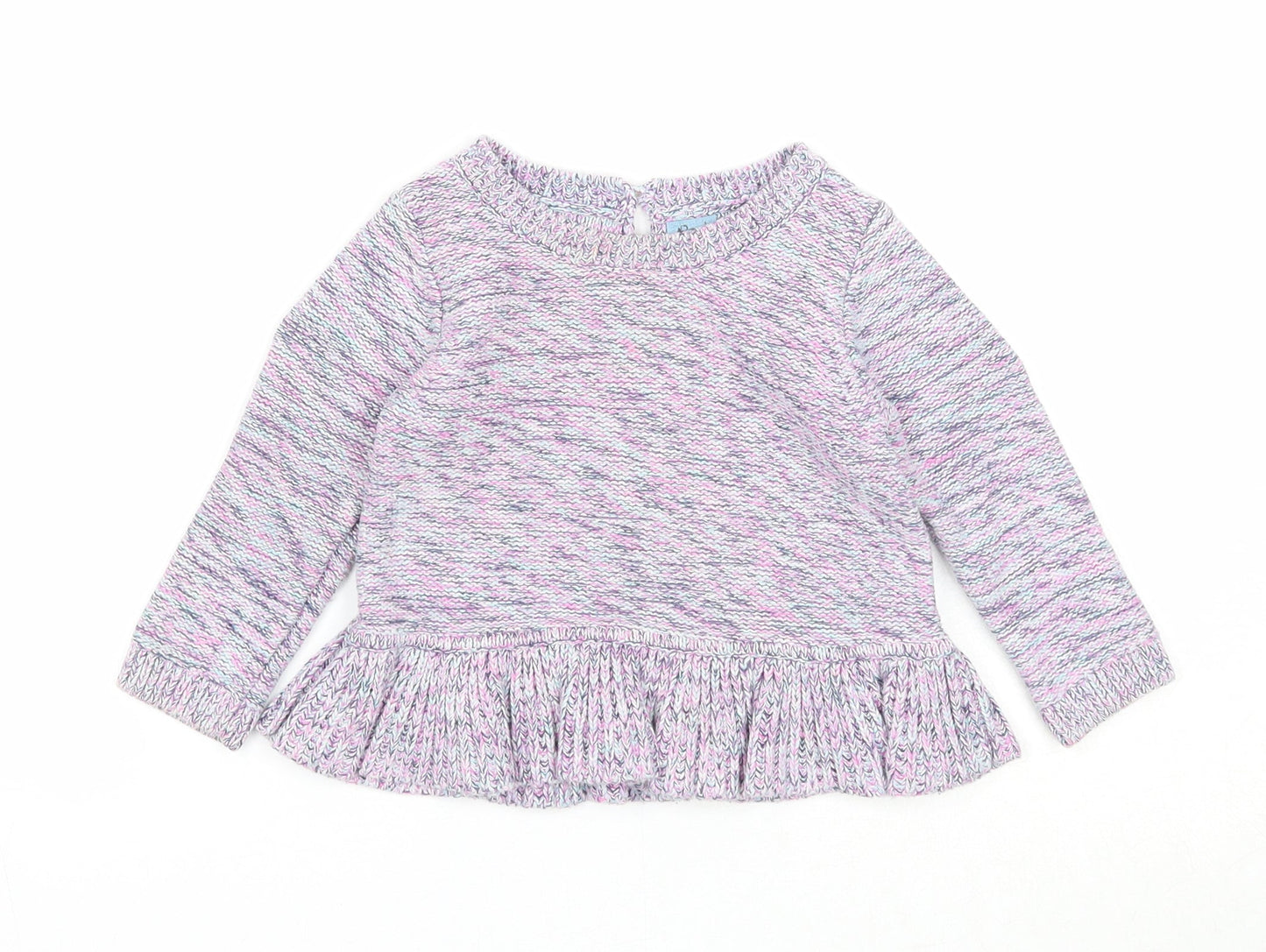 Gap Girls Multicoloured Geometric Cotton Pullover Jumper Size 12-18 Months Button